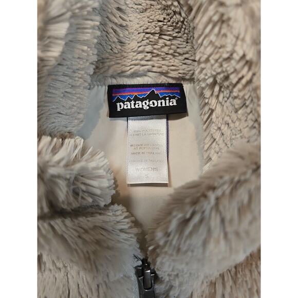 PATAGONIA Women's Pelage Fleece Fur Vest Bleached Stone Sz Small - Picture 5 of 10